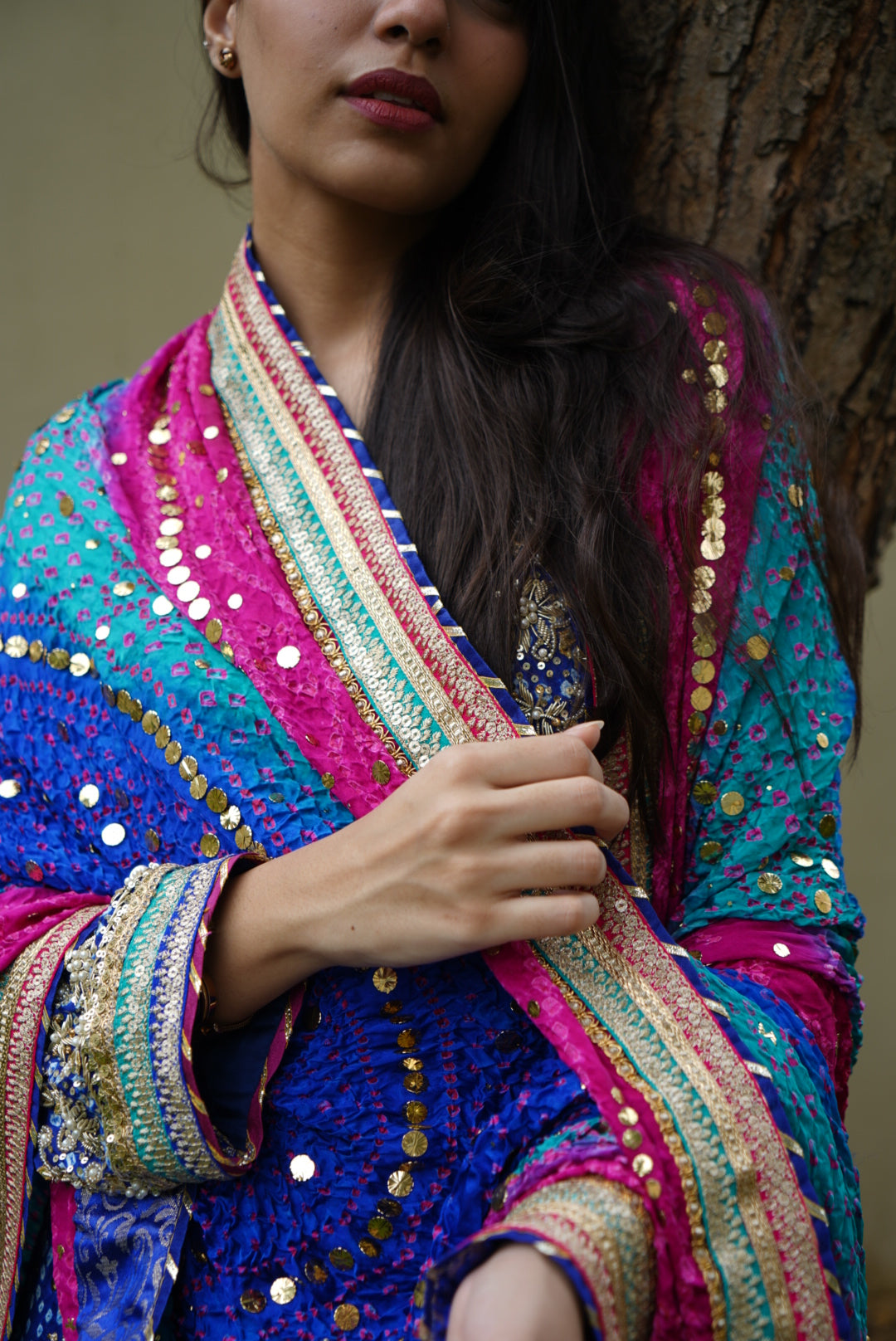 Mor Pankh in Charmeuse Silk