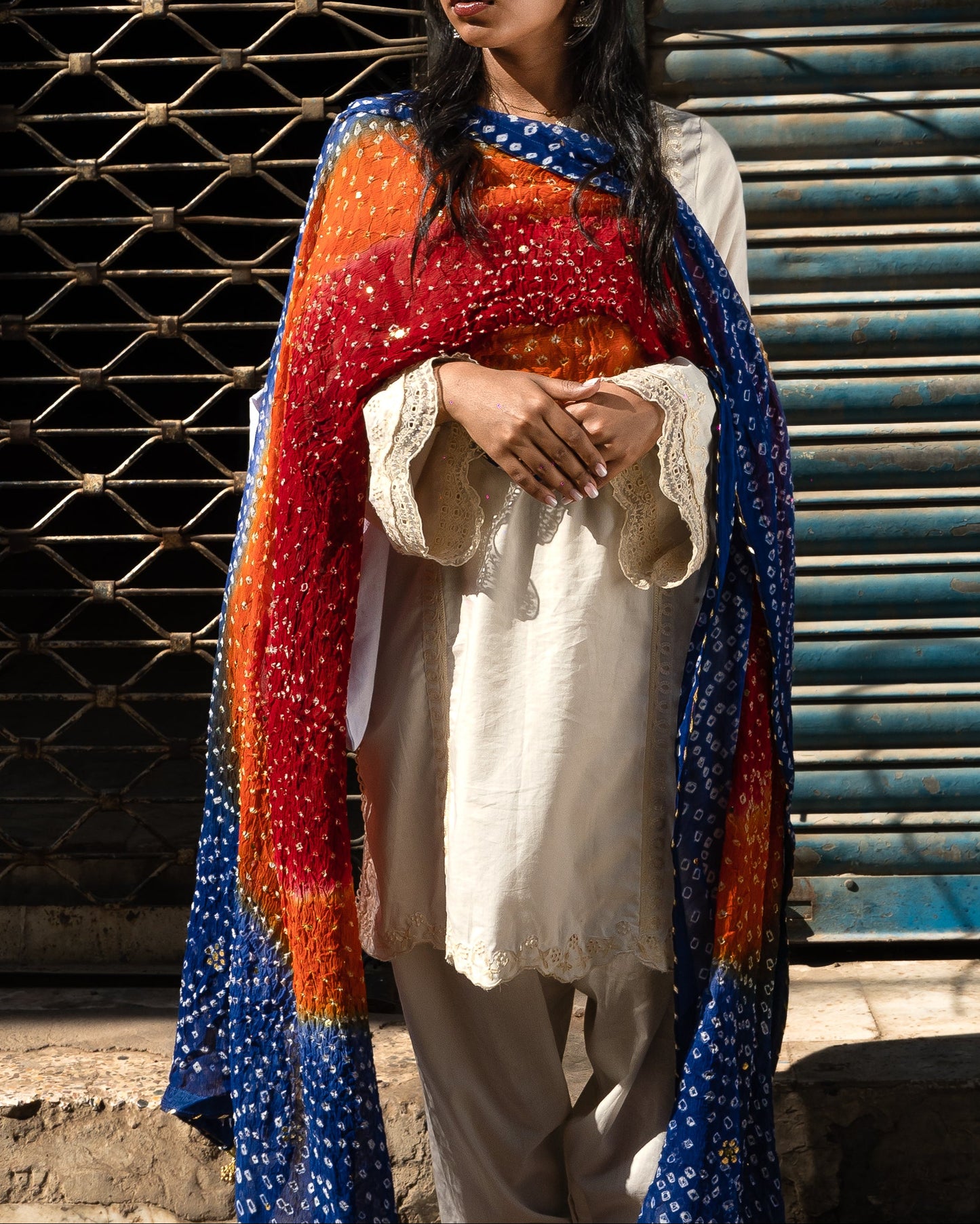 Naranji Chunri Dupatta